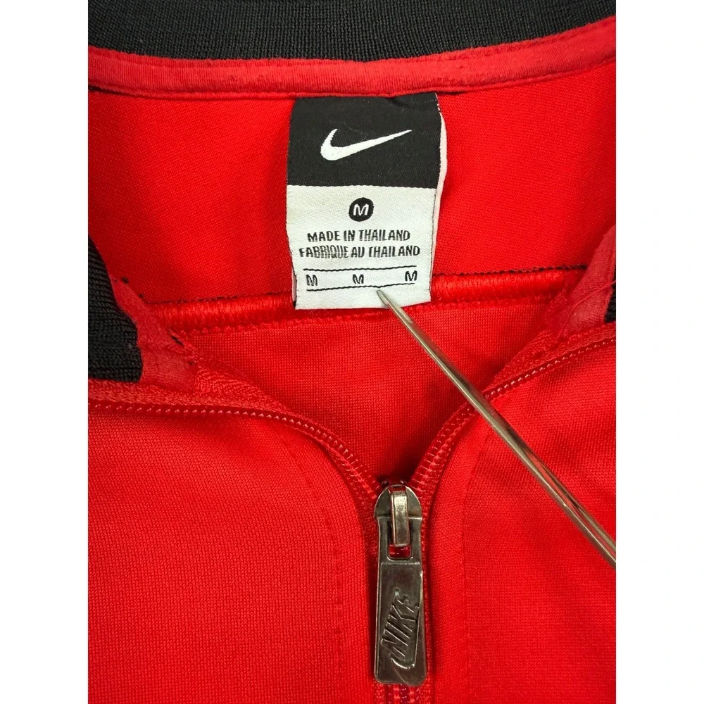Nike Manchester United Track Jacket Mens Medium Red Black Full Zip Soccer MUFC